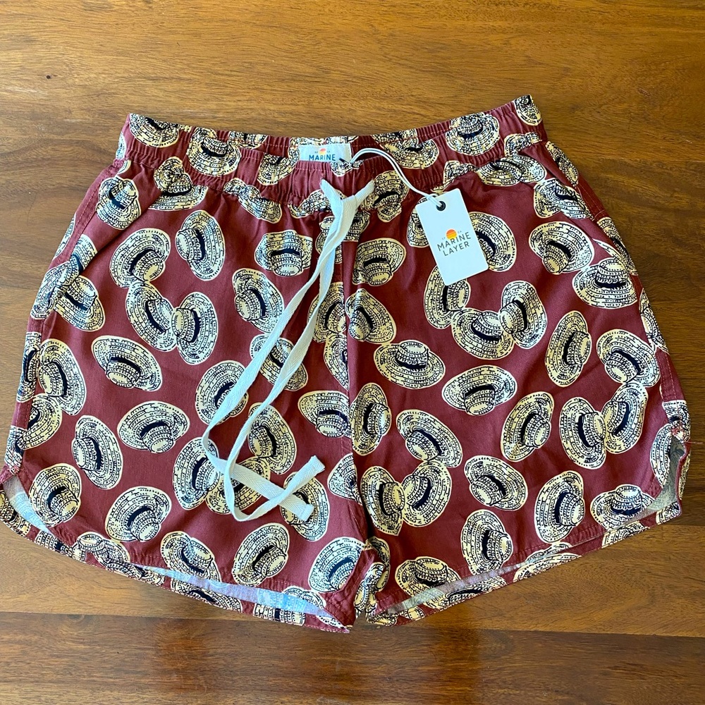 Marine Layer Beach Short in Hat Print